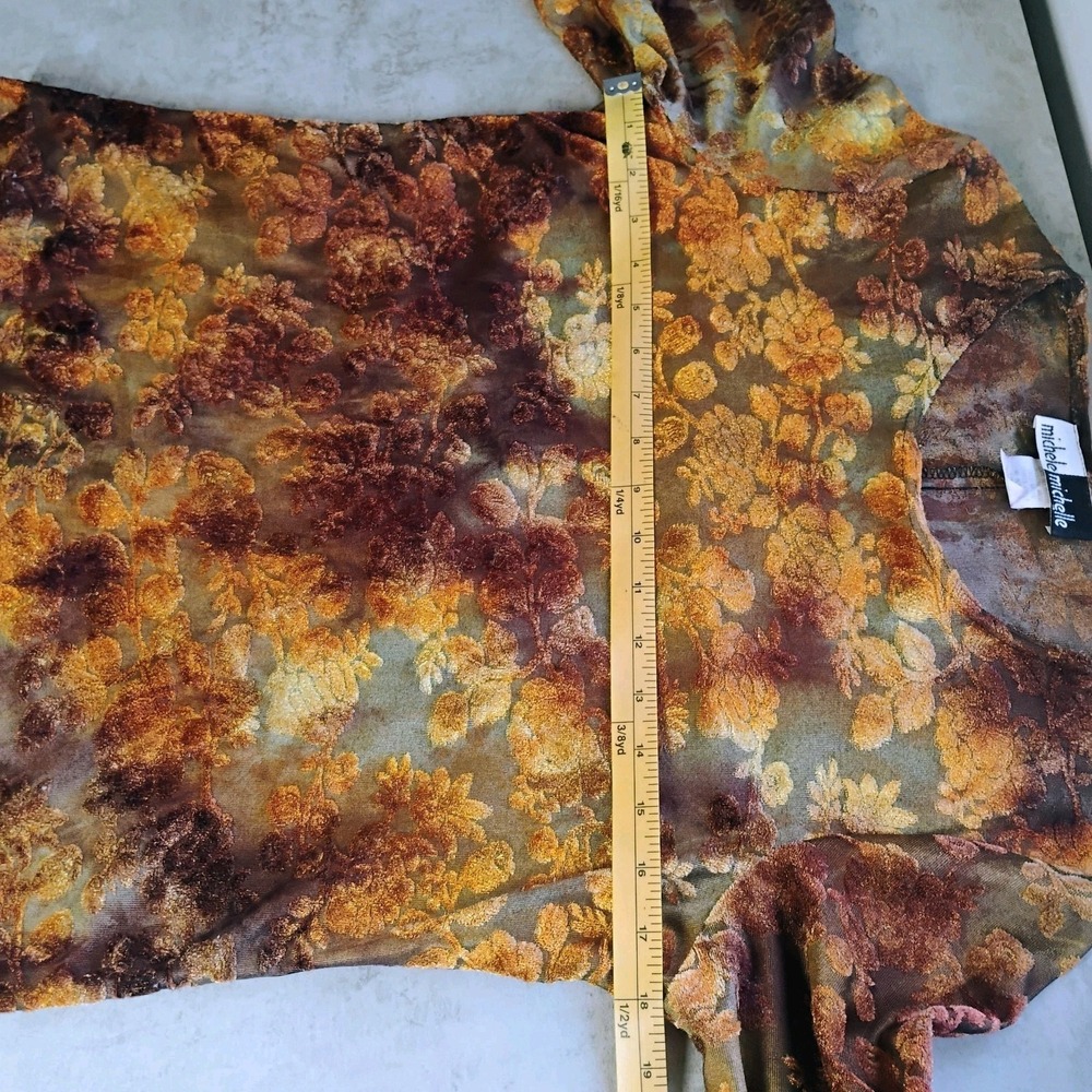 Michele Michelle Y2K Top Womens Small Burnout Velvet Vintage 90s Fairy Grunge - Picture 8 of 8